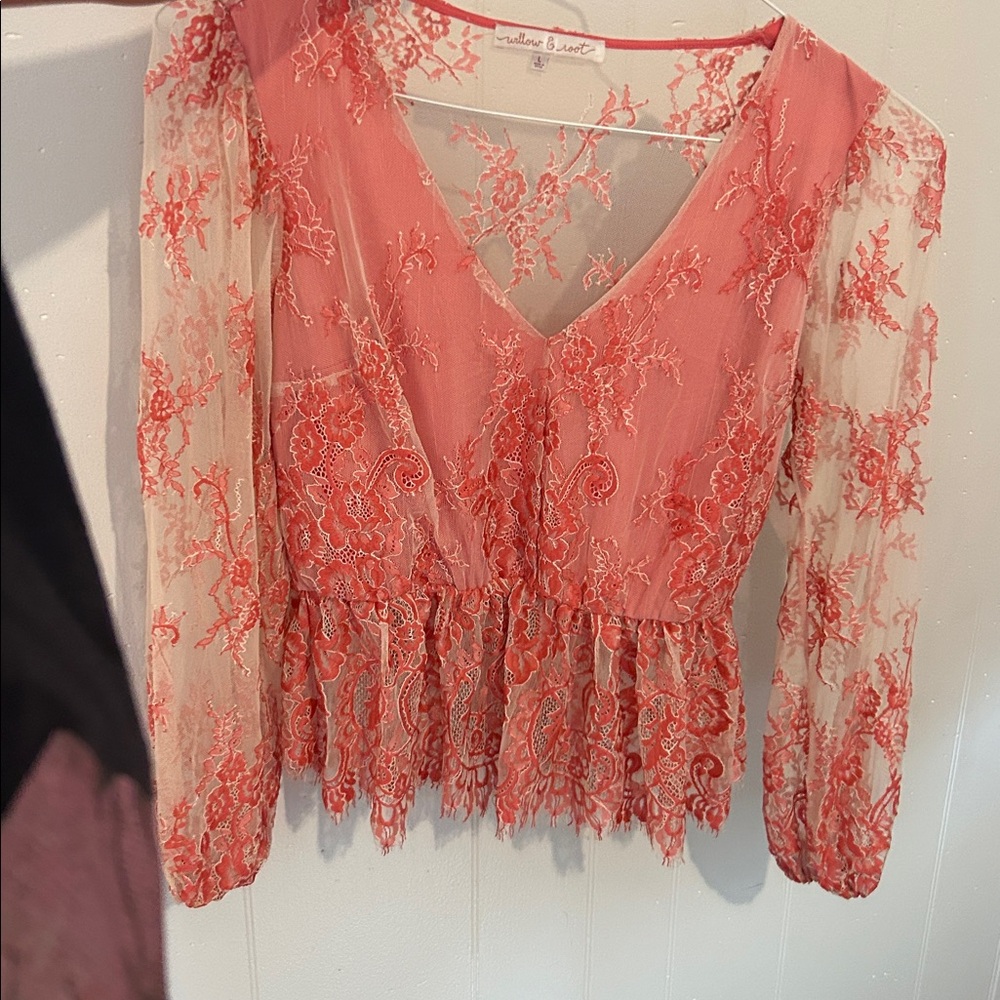 Pink Lace Women's Top